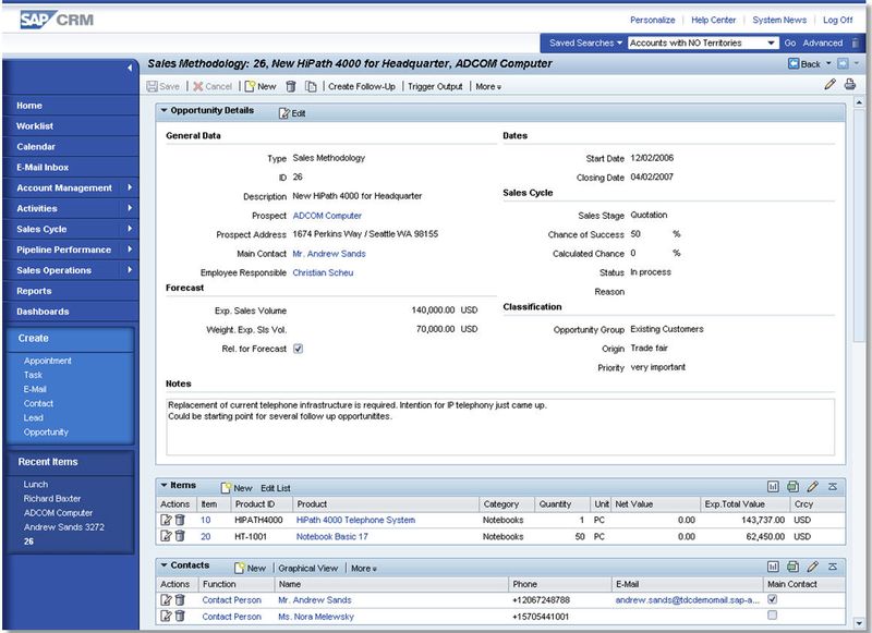 Sap CRM Software Screenshot 6