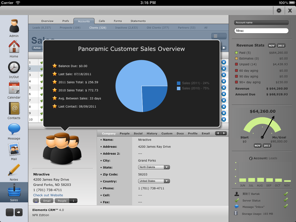 Elements CRM  Software Screenshot 3