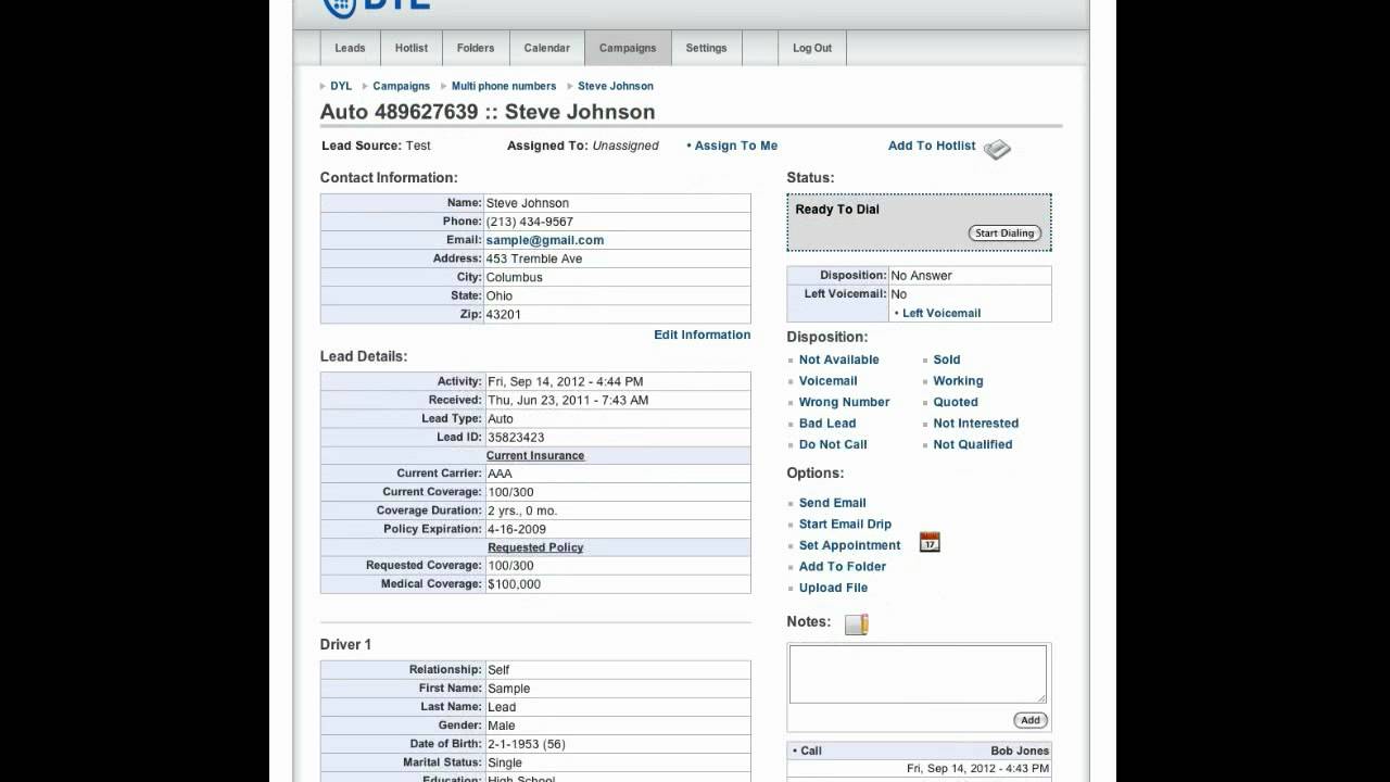 DYL Lead Manager Software Screenshot 2