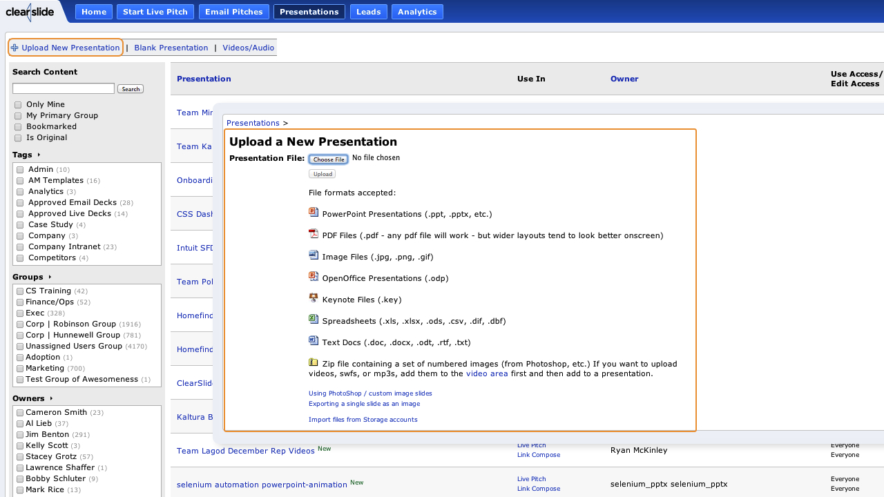 ClearSlide  Software Screenshot 2